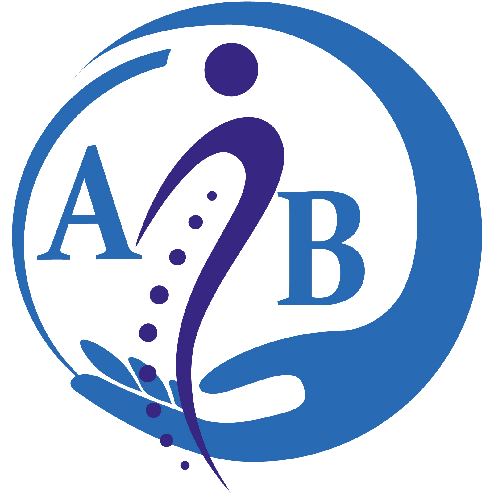 logotipo de Fisioterapia Ana Blázquez con iniciales A y B y símbolo de columna vertebral